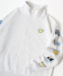 ワンポイント刺繍プリントハーフジップスウェット」に該当する