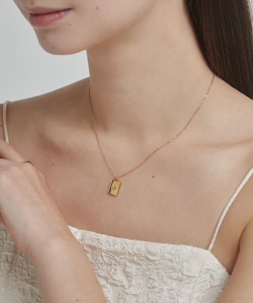 セール】【 金属アレルギー対応 】 ビジュープレートネックレス