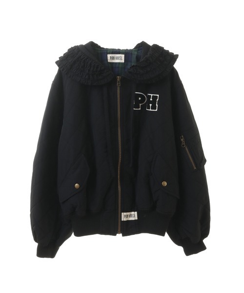 PINKHOUSE ブルゾン ジャケット ジップ ロゴ 中綿キルティング PINK 