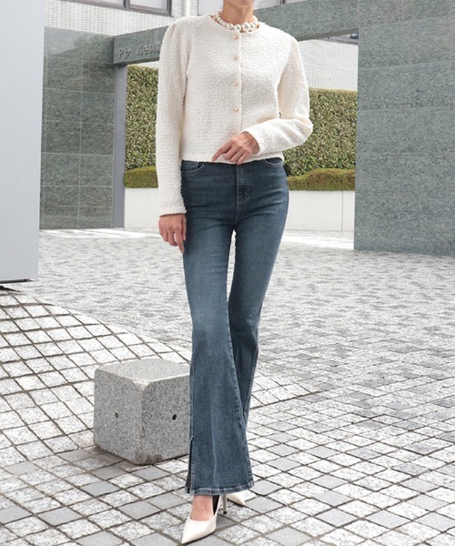 AMBIENT（アンビエント）の「スリムフレアストレッチデニムパンツ（デニムパンツ・レディース・インディゴブルー・S）」の2枚目の写真