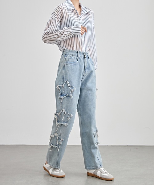 【Blossom・開花】Laced Jeans レースデニムパンツ Blossom・開花】Laced Jeans レースデニムパンツ Blossom・開花