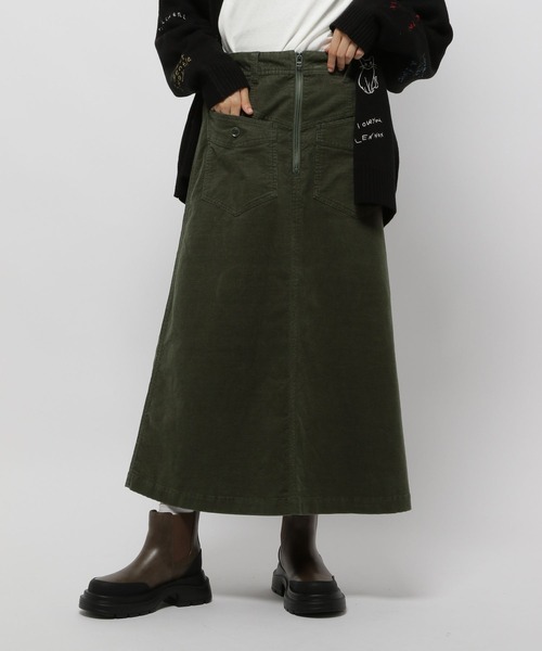 niko and...(ニコアンド)の「キャラメルパッチZIPスカート(スカート・レディース・カーキ/ネイビー/ライトグレー・MEDIUM/LARGE)」の4枚目の写真