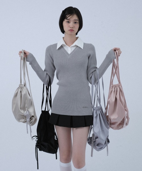 FCMM(エフシーエムエム)の「【日本限定】RIBBON NAP SACK/リボンナップサック(バックパック/リュック・レディース・ブラック/シャンパン/ブルーグレー/ピンク/ライトグリーン/ネイビー・FREE)」の22枚目の写真