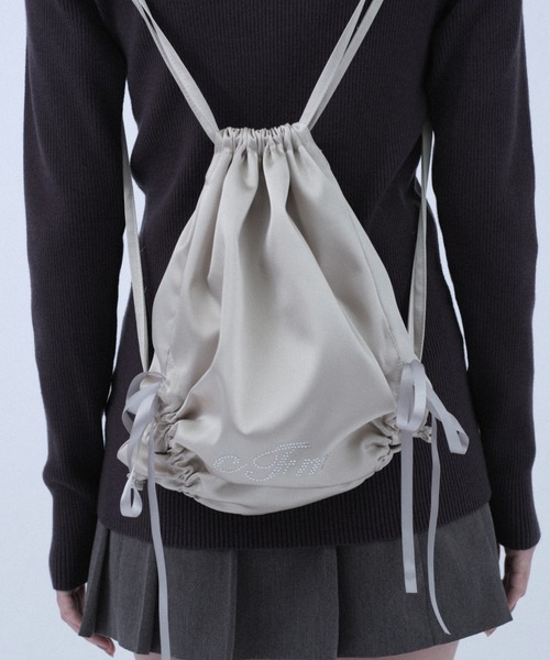 FCMM(エフシーエムエム)の「【日本限定】RIBBON NAP SACK/リボンナップサック(バックパック/リュック・レディース・ブラック/シャンパン/ブルーグレー/ピンク/ライトグリーン/ネイビー・FREE)」の14枚目の写真