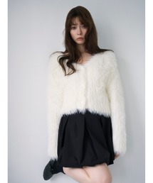 フィルムシャギーニットカーディガン