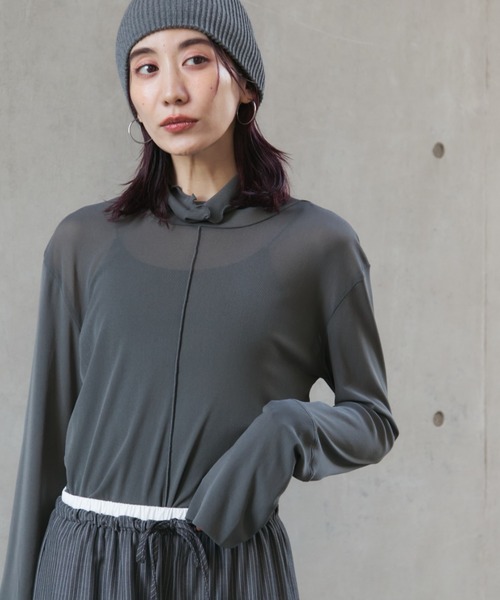 Auntie Rosa Holiday（アンティローザホリデー）の「パワーメッシュハイネックプルオーバー（Tシャツ/カットソー・レディース・グリーン/ピンク/グレー/ブラック・FREE）」の12枚目の写真