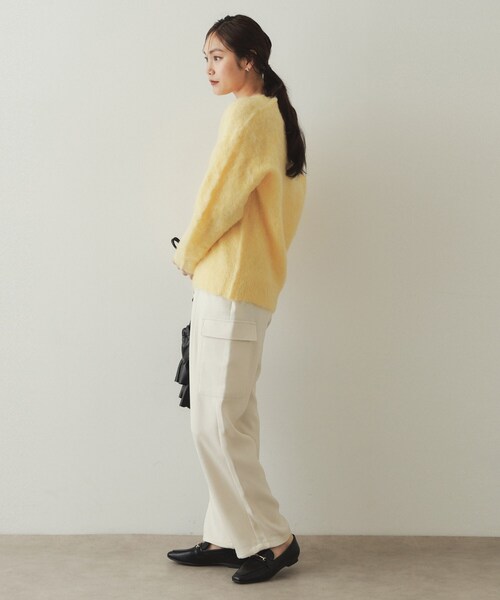 OPAQUE.CLIP（オペークドットクリップ）の「◆ウールライクカーゴパンツ【洗濯機洗い可】（その他パンツ・レディース・アイボリー/ブラック・38/40/42）」の5枚目の写真