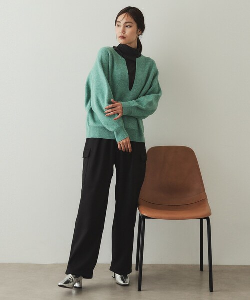 OPAQUE.CLIP（オペークドットクリップ）の「◆ウールライクカーゴパンツ【洗濯機洗い可】（その他パンツ・レディース・アイボリー/ブラック・38/40/42）」の10枚目の写真