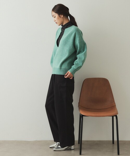 OPAQUE.CLIP（オペークドットクリップ）の「◆ウールライクカーゴパンツ【洗濯機洗い可】（その他パンツ・レディース・アイボリー/ブラック・38/40/42）」の11枚目の写真