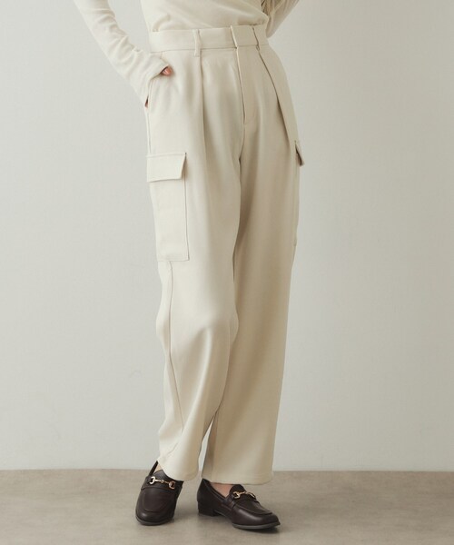 OPAQUE.CLIP（オペークドットクリップ）の「◆ウールライクカーゴパンツ【洗濯機洗い可】（その他パンツ・レディース・アイボリー/ブラック・38/40/42）」の13枚目の写真