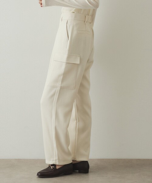 OPAQUE.CLIP（オペークドットクリップ）の「◆ウールライクカーゴパンツ【洗濯機洗い可】（その他パンツ・レディース・アイボリー/ブラック・38/40/42）」の14枚目の写真