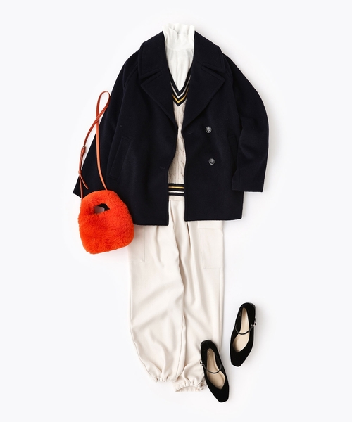 OPAQUE.CLIP（オペークドットクリップ）の「◆ウールライクカーゴパンツ【洗濯機洗い可】（その他パンツ・レディース・アイボリー/ブラック・38/40/42）」の18枚目の写真