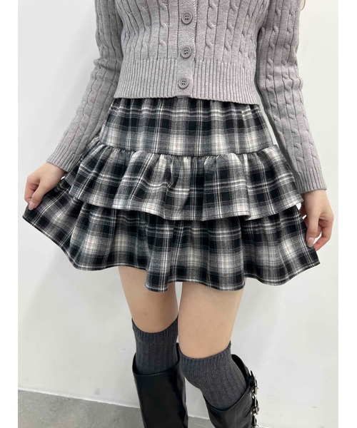 PHILLY（フィリー）の「【PHILLY】チェックティアードミニスカート（スカート・レディース・ブラウン/ブラック・FREE）」の2枚目の写真