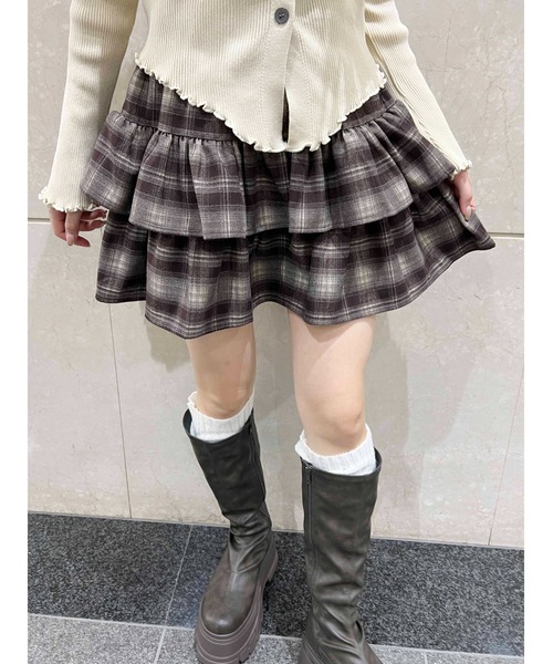 PHILLY（フィリー）の「【PHILLY】チェックティアードミニスカート（スカート・レディース・ブラウン/ブラック・FREE）」の5枚目の写真