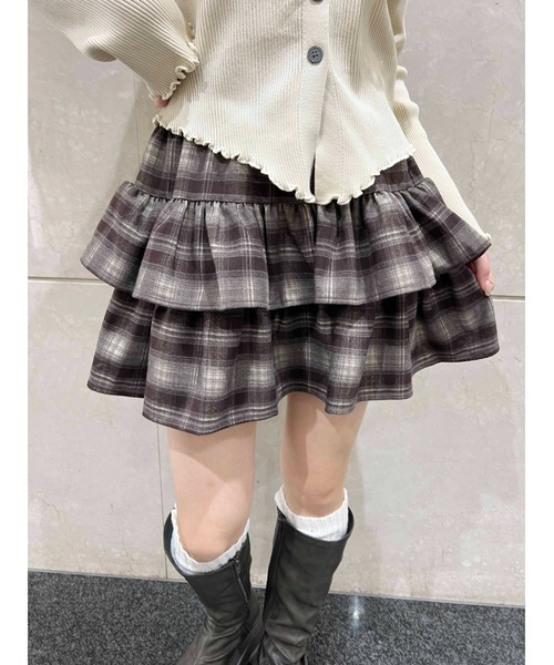 PHILLY（フィリー）の「【PHILLY】チェックティアードミニスカート（スカート・レディース・ブラウン/ブラック・FREE）」の7枚目の写真