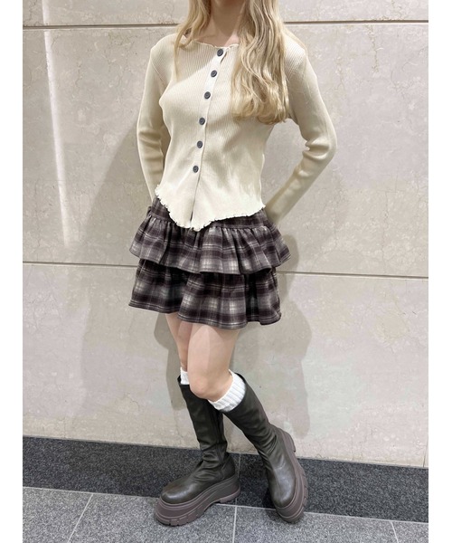 PHILLY（フィリー）の「【PHILLY】チェックティアードミニスカート（スカート・レディース・ブラウン/ブラック・FREE）」の9枚目の写真