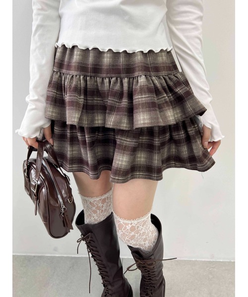 PHILLY（フィリー）の「【PHILLY】チェックティアードミニスカート（スカート・レディース・ブラウン/ブラック・FREE）」の18枚目の写真