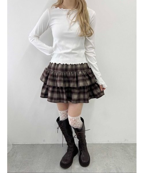 PHILLY（フィリー）の「【PHILLY】チェックティアードミニスカート（スカート・レディース・ブラウン/ブラック・FREE）」の21枚目の写真