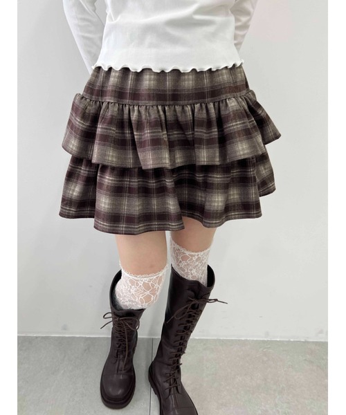 PHILLY（フィリー）の「【PHILLY】チェックティアードミニスカート（スカート・レディース・ブラウン/ブラック・FREE）」の17枚目の写真