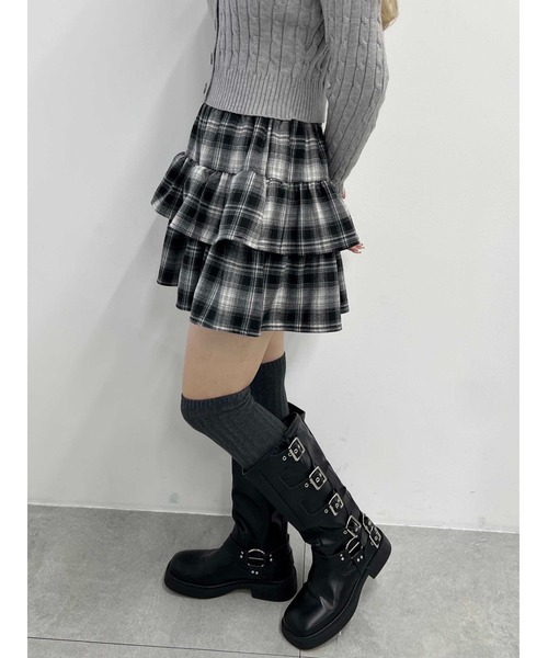 PHILLY（フィリー）の「【PHILLY】チェックティアードミニスカート（スカート・レディース・ブラウン/ブラック・FREE）」の4枚目の写真