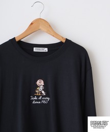 PEANUTSワンポイント刺繍長袖Tシャツ
