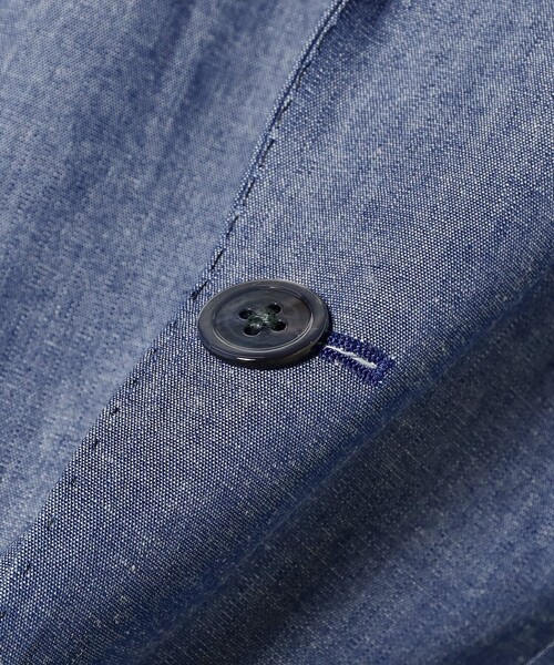 【美品】BEAMS F　シャンブレージャケット　ネイビー44 セール】NEW EASY コットン シャンブレー ジャケット
