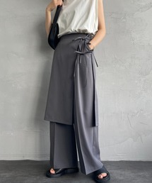 nenom | 【CLASSY 7月号掲載】[nenom/ネノム] 手洗い可 2WAY ラップスカート付 レイヤードタックワイドパンツ(その他パンツ)
