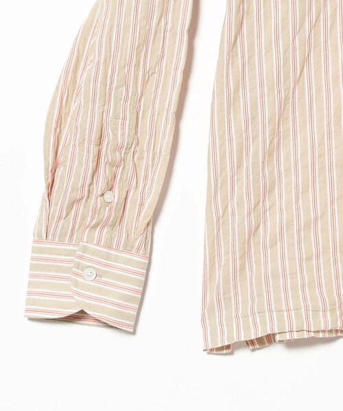 BRILLA per il gusto（ブリッラペルイルグースト）の「コットンポリウレタン ベージュストライプ プルオーバー シャツ（シャツ/ブラウス・メンズ・ブラウン系その他2・XL/L/S/M）」の5枚目の写真