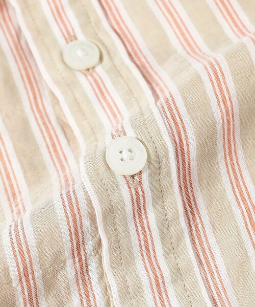 BRILLA per il gusto（ブリッラペルイルグースト）の「コットンポリウレタン ベージュストライプ プルオーバー シャツ（シャツ/ブラウス・メンズ・ブラウン系その他2・XL/L/S/M）」の7枚目の写真