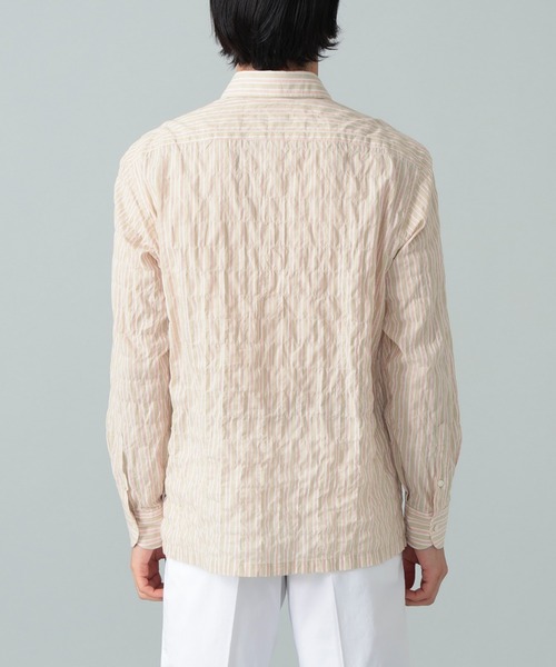 BRILLA per il gusto（ブリッラペルイルグースト）の「コットンポリウレタン ベージュストライプ プルオーバー シャツ（シャツ/ブラウス・メンズ・ブラウン系その他2・XL/L/S/M）」の13枚目の写真