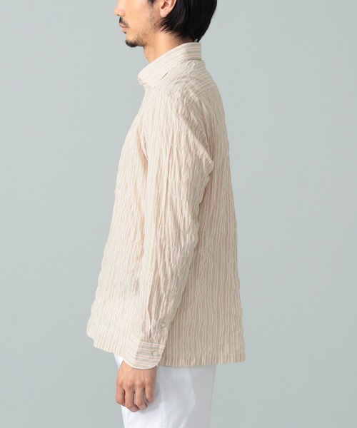 BRILLA per il gusto（ブリッラペルイルグースト）の「コットンポリウレタン ベージュストライプ プルオーバー シャツ（シャツ/ブラウス・メンズ・ブラウン系その他2・XL/L/S/M）」の12枚目の写真