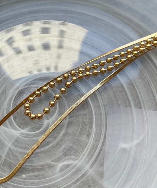 DouDou（ドゥドゥ）の「ボールチェーン×スネークチェーン2連ネックレス（ネックレス・レディース・ゴールド/シルバー・FREE）」の21枚目の写真