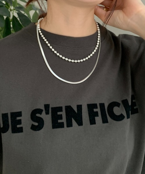 DouDou（ドゥドゥ）の「ボールチェーン×スネークチェーン2連ネックレス（ネックレス・レディース・ゴールド/シルバー・FREE）」の5枚目の写真