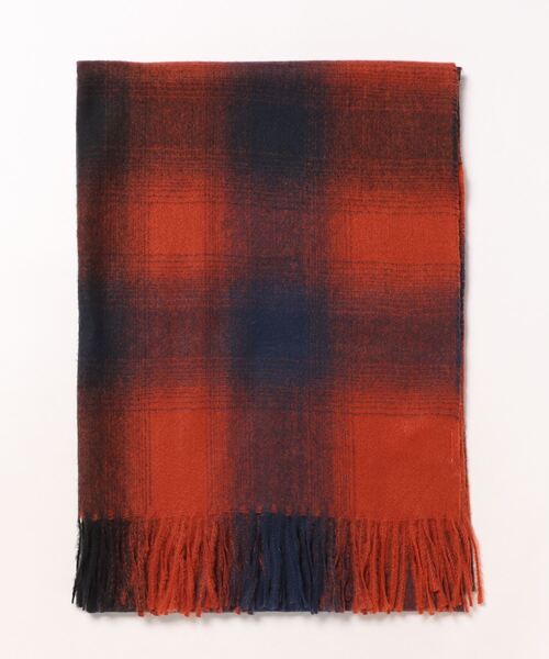 VICKY（ビッキー）の「オンブレーチェックフリンジストール（ストール/ショール・レディース・ブラック系その他/レッド系その他・FREE）」の5枚目の写真