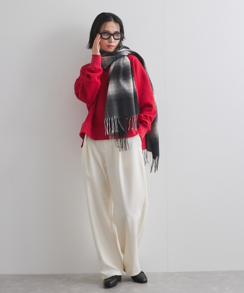 VICKY（ビッキー）の「オンブレーチェックフリンジストール（ストール/ショール・レディース・ブラック系その他/レッド系その他・FREE）」の12枚目の写真