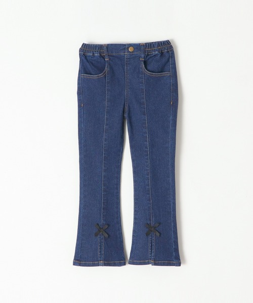 coca（coca）（コカ）の「キッズ　裾リボンフレアデニムパンツ（デニムパンツ・キッズ・ネイビー/ブラック・150/140/130/120）」の10枚目の写真