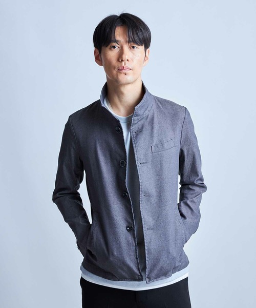 UNION STATION（ユニオンステーション）の「スーパーストレッチツイルスタンドカラーブルゾン（ブルゾン・メンズ・ライトグレー/ネイビー/グレー・LL/L/M）」の15枚目の写真