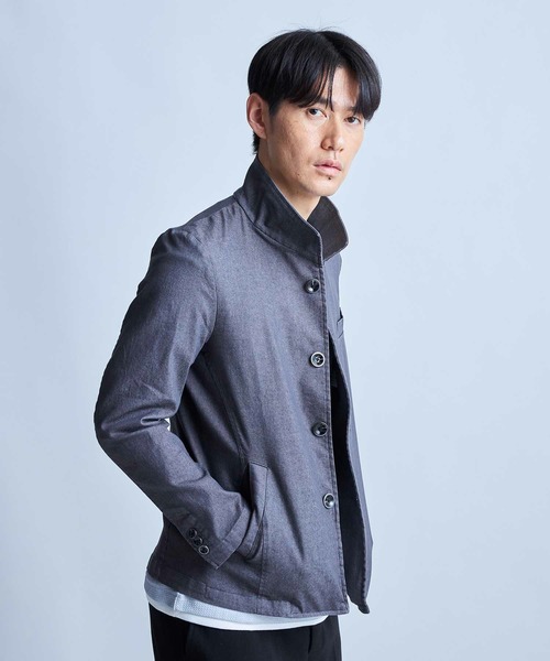 UNION STATION（ユニオンステーション）の「スーパーストレッチツイルスタンドカラーブルゾン（ブルゾン・メンズ・ライトグレー/ネイビー/グレー・LL/L/M）」の16枚目の写真