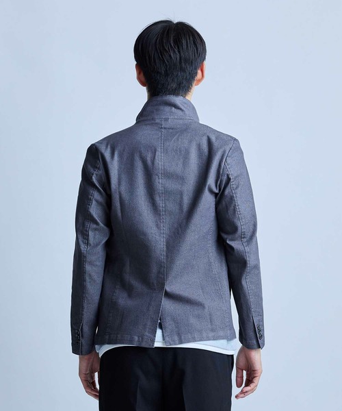 UNION STATION（ユニオンステーション）の「スーパーストレッチツイルスタンドカラーブルゾン（ブルゾン・メンズ・ライトグレー/ネイビー/グレー・LL/L/M）」の18枚目の写真