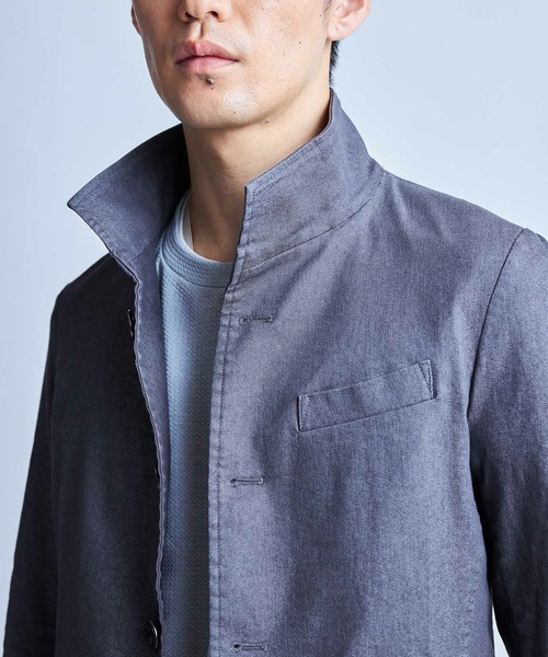 UNION STATION（ユニオンステーション）の「スーパーストレッチツイルスタンドカラーブルゾン（ブルゾン・メンズ・ライトグレー/ネイビー/グレー・LL/L/M）」の19枚目の写真