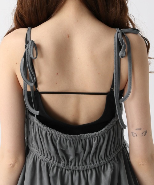 FOREVER 21（フォーエバー トゥエンティーワン）の「【2025SS】チュールティアードチュニックワンピース（チュニック・レディース・グレー/ナチュラル/ブラック・FREE）」の10枚目の写真