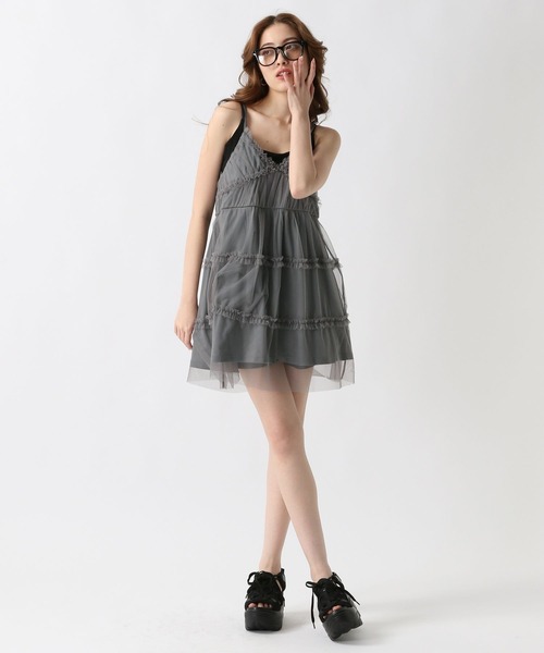 FOREVER 21（フォーエバー トゥエンティーワン）の「【2025SS】チュールティアードチュニックワンピース（チュニック・レディース・グレー/ナチュラル/ブラック・FREE）」の18枚目の写真