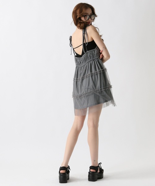 FOREVER 21（フォーエバー トゥエンティーワン）の「【2025SS】チュールティアードチュニックワンピース（チュニック・レディース・グレー/ナチュラル/ブラック・FREE）」の19枚目の写真