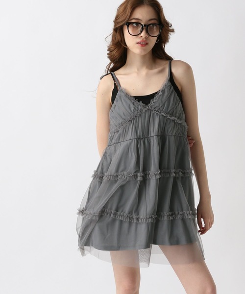 FOREVER 21（フォーエバー トゥエンティーワン）の「【2025SS】チュールティアードチュニックワンピース（チュニック・レディース・グレー/ナチュラル/ブラック・FREE）」の20枚目の写真