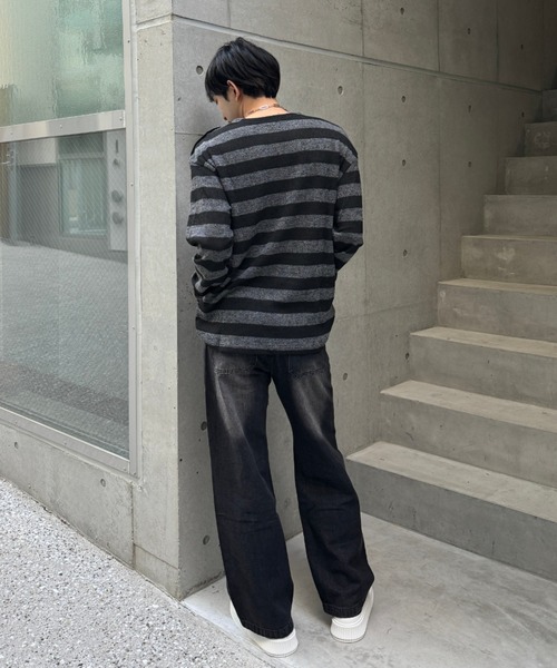 Otte(オッテ)の「ウォッシュドワイドデニム(デニムパンツ・メンズ・ブラック・X-LARGE/MEDIUM/LARGE/XX-LARGE)」の6枚目の写真