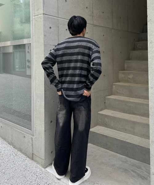 Otte(オッテ)の「ウォッシュドワイドデニム(デニムパンツ・メンズ・ブラック・X-LARGE/MEDIUM/LARGE/XX-LARGE)」の5枚目の写真