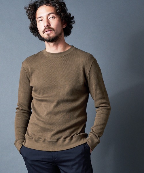 CTN MILITARY THERMAL KNIT C/N L/S:コットン ミリタリーサーマル