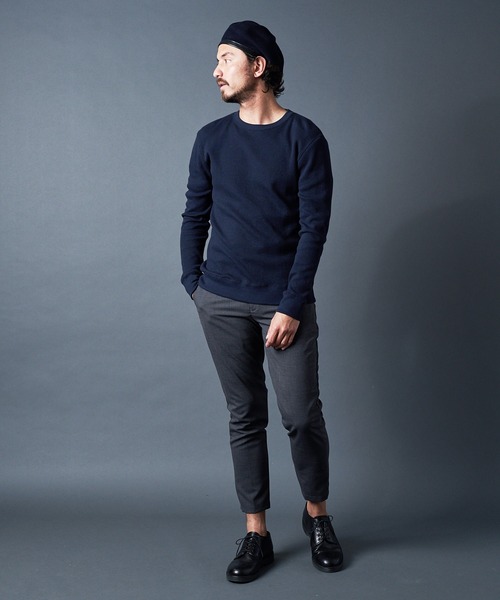 Magine(マージン)の「CTN MILITARY THERMAL KNIT C/N L/S:コットン ミリタリーサーマル クルーネック ロングスリーブ(Tシャツ/カットソー・メンズ・グレー/ブラック/ホワイト/オリーブ/ネイビー・44/46/48)」の13枚目の写真