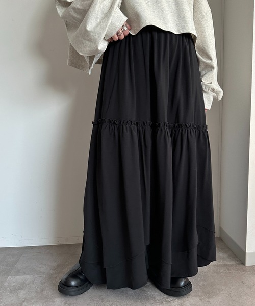 apres jour mignon（アプレジュールミニョン）の「イレヘムレイヤードスカート（スカート・レディース・ブラック/ネイビー/オフホワイト/ブラック系その他・SMALL/MEDIUM/X-LARGE）」の14枚目の写真