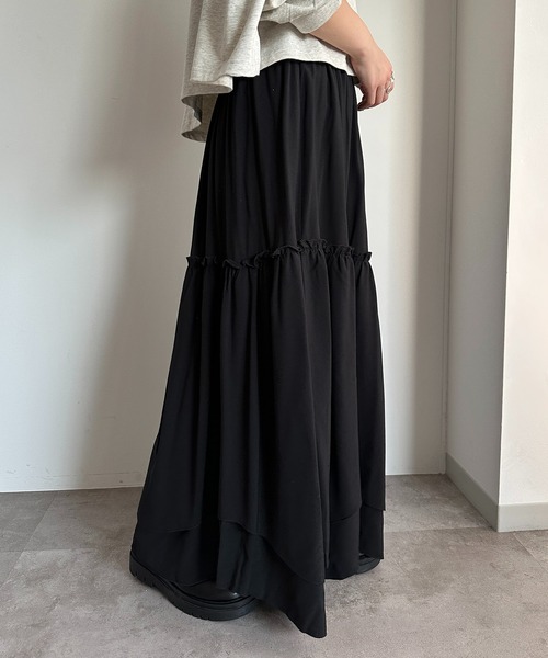 apres jour mignon（アプレジュールミニョン）の「イレヘムレイヤードスカート（スカート・レディース・ブラック/ネイビー/オフホワイト/ブラック系その他・SMALL/MEDIUM/X-LARGE）」の16枚目の写真